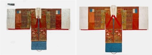 활옷 보존 처리 전(왼쪽)과 후(오른쪽) (출처=연합뉴스)