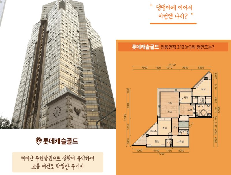 [서울=뉴시스] 서울 송파구 롯데캐슬골드와 평면도. (출처=직방) 2025.03.13. photo@newsis.com *재판매 및 DB 금지