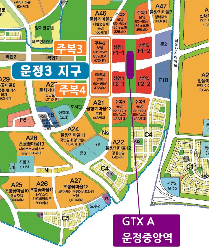 [서울=뉴시스] 파주운정3지구 주상복합용지 3, 4블록 세부 이용계획도. 2025.03.14. (자료=한국토지주택공사 제공) photo@newsis.com *재판매 및 DB 금지