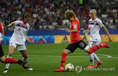 2019 프랑스 여자월드컵 당시 여민지 (출처=연합뉴스)