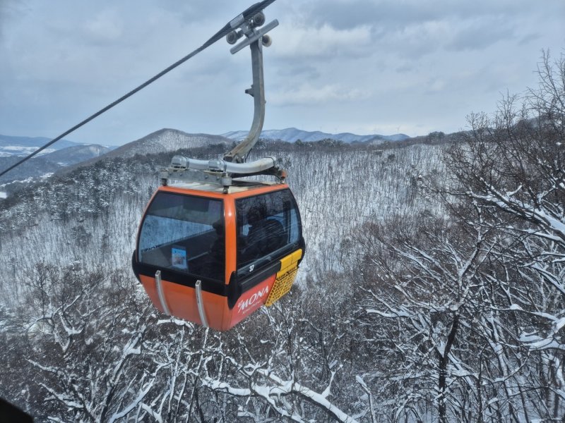 강원 산지와 동해안에 많은 눈이 내린 17일 오후 평창군 발왕산 일대가 설국으로 변해 있다. 2025.3.17/뉴스1 ⓒ News1 윤왕근 기자