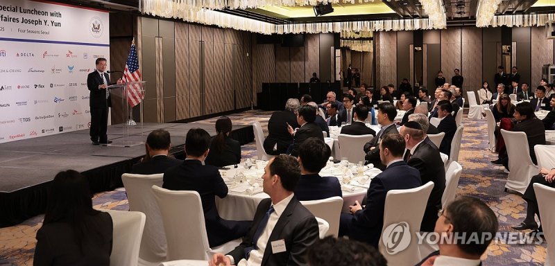 발언하는 조셉 윤 주한미대사대리 (출처=연합뉴스)