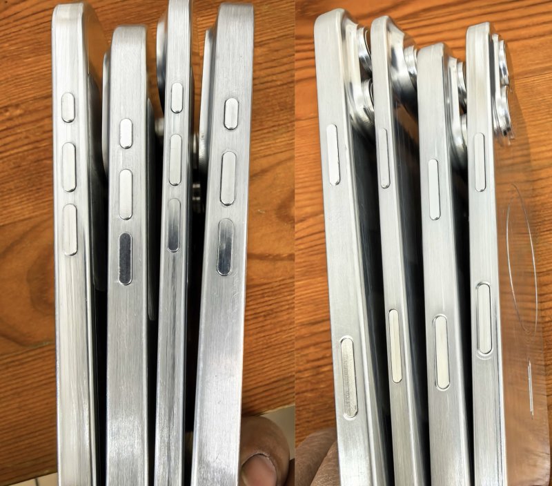 [서울=뉴시스] 아이폰17 시리즈 모형 옆면. (출처=소니 딕슨 X) 2025.03.18. photo@newsis.com *재판매 및 DB 금지