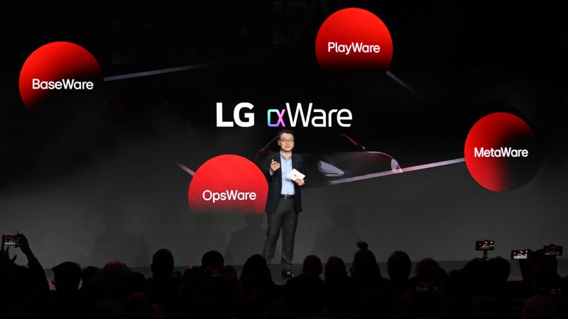 CES 2024에서 LG전자 VS사업본부장 은석현 부사장이 'LG 알파웨어'에 대해 설명하고 있는 모습. (사진제공 = LG전자)