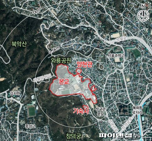 성균관대 위치도. 서울시 제공