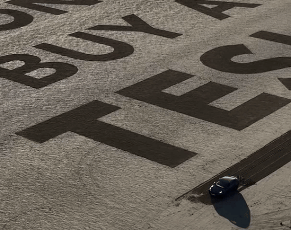 우주에서도 볼 수 있게 해변에 새겼다…"테슬라 사지 마세요" [영상]