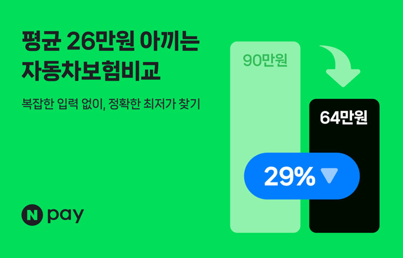 "車보험료 26만원 싸진다고?"...네이버페이, '자동차보험 비교·추천 2.0' 도입한다