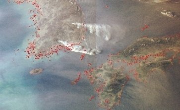 지난 22일 오후 1시 기준 위성사진(국립해양조사원 국가해양위성센터 제공. 재판매 및 DB 금지)2025.3.25/뉴스1 신성훈 기자