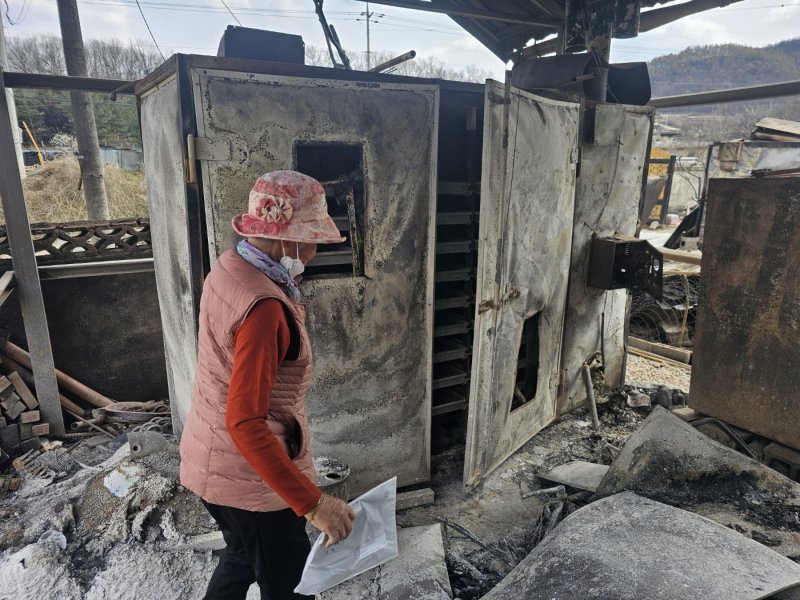 할머니가 산불 대피 당시 불에 타지 말라며 약을 숨겨놓은 농작물 건조기 2025.3.29/뉴스1 신성훈 기자