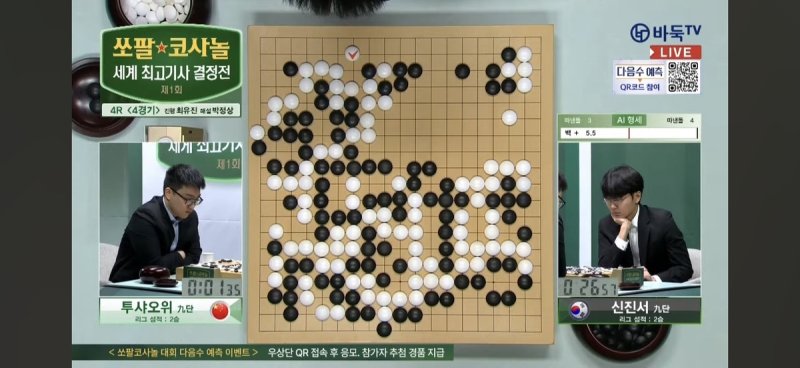 신진서 9단이 쏘팔코사놀에서 투샤오위 9단에게 패했다. (출처=연합뉴스)