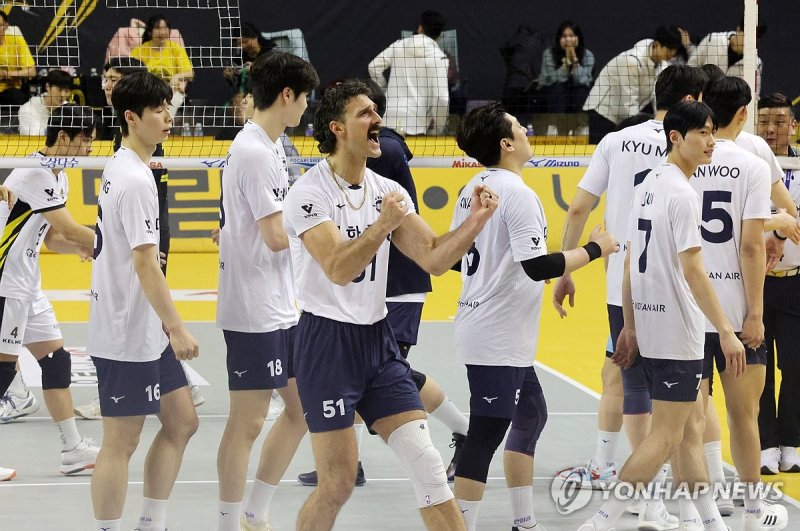 대한항공, PO 3차전 승리로 챔프전 진출 (출처=연합뉴스)
