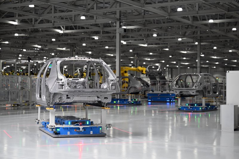 미국 조지아주에 있는 현대차그룹 메타플랜트 아메리카(HMGMA) 차체 공장의 모습. 사진=뉴시스