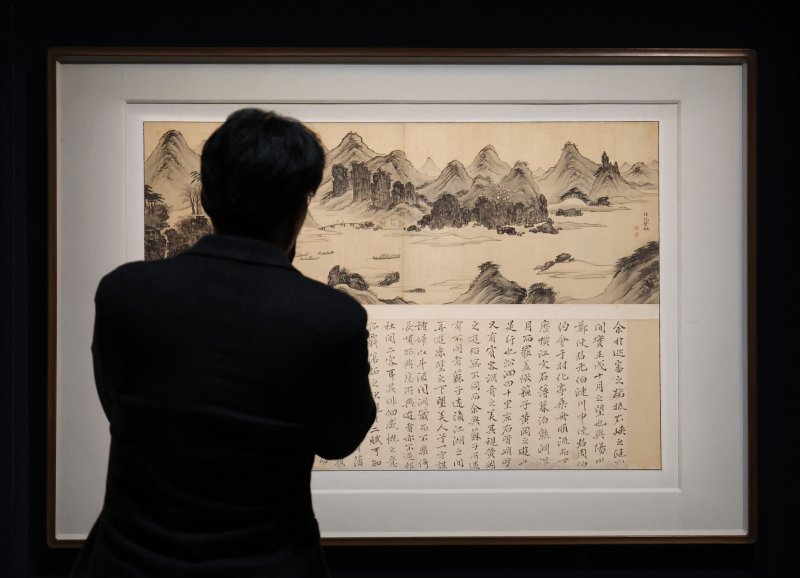 31일 오전 경기 용인시 처인구 호암미술관에 겸재 정선의 작품이 전시돼 있다. 2025.3.31/뉴스1 ⓒ News1 김영운 기자