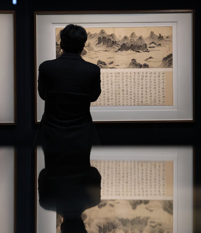 31일 오전 경기 용인시 처인구 호암미술관에 겸재 정선의 작품이 전시돼 있다. 2025.3.31/뉴스1 ⓒ News1 김영운 기자