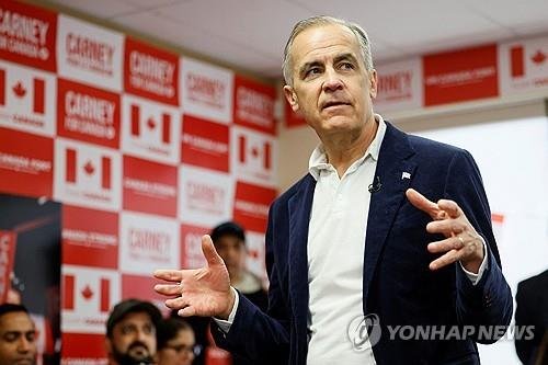 마크 카니 캐나다 자유당 대표 선거유세 (출처=연합뉴스)