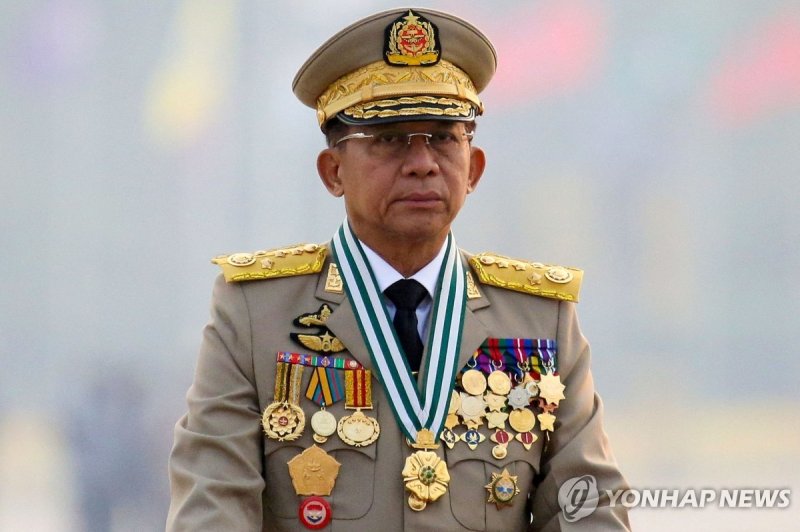 민 아웅 흘라잉 미얀마 최고사령관 (출처=연합뉴스)
