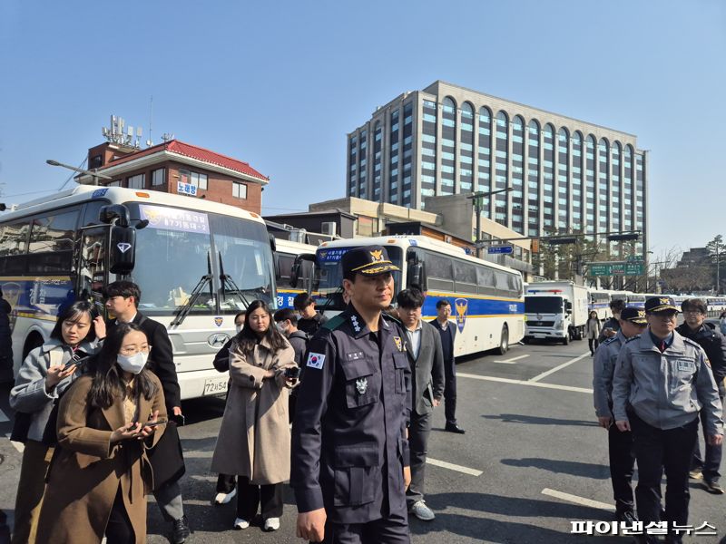 3일 오전 박현수 서울경찰청장 직무대리가 헌법재판소 인근을 방문했다. 사진=김동규 기자