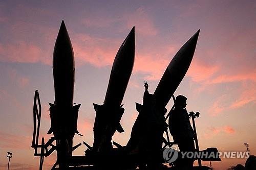이란 항공우주군 박물관에 전시된 이란 미사일 (출처=연합뉴스)