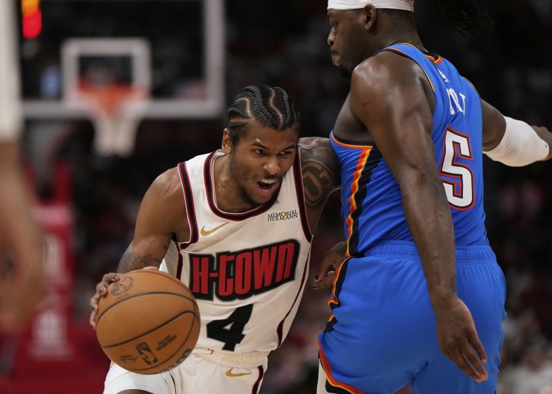 [휴스턴=AP/뉴시스] 미국프로농구(NBA) 휴스턴 로키츠의 제일런 그린. 2025. 4. 4.