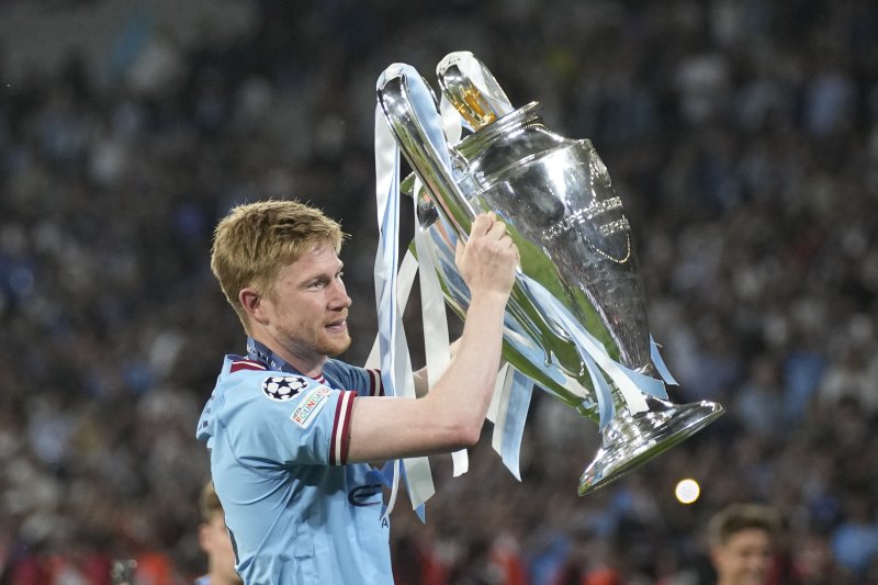 [이스탄불=AP/뉴시스] 잉글랜드 프로축구 프리미어리그(EPL) 맨체스터 시티의 케빈 더 브라위너. 2023. 6. 11.