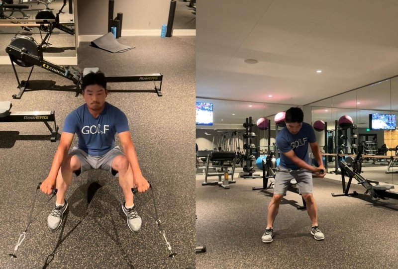 웨이트 트레이닝을 하는 강성훈. (출처=연합뉴스)