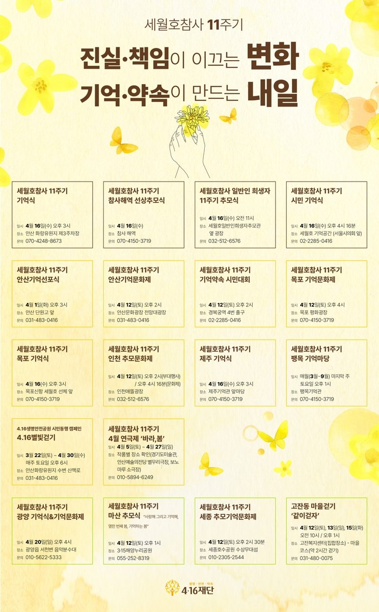 세월호 11주기 추모 행사 (출처=연합뉴스)