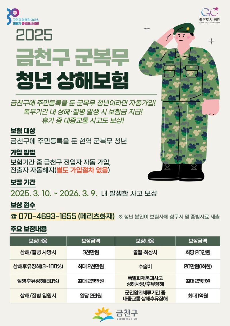 금천구 군복무 청년 상해보험 (출처=연합뉴스)