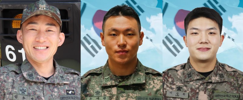 왼쪽부터 김주영 상사, 윤예찬 중사, 이승환 중사.