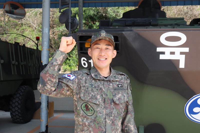 [함안=뉴시스]자랑스런 대한민국 군인, 기동대대 김주영 상사.(사진=39사 제공) 2025.04.08.photo@newsis.com *재판매 및 DB 금지