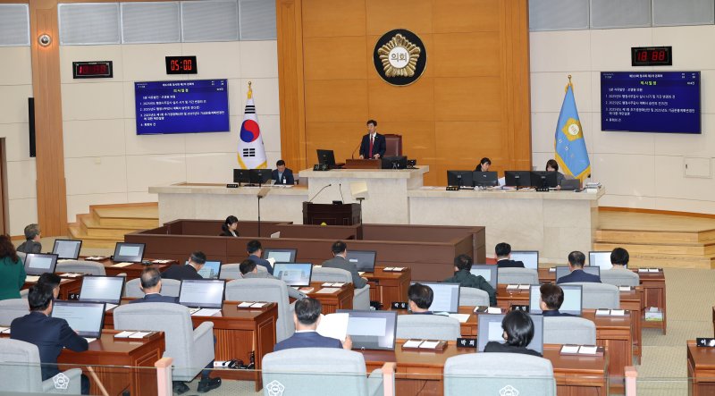 9일 경북 포항시의회 제323회 임시회 2차 본회의 모습. (포항시의회 제공, 제판매 및 DB 금지) 2025.4.9/뉴스1