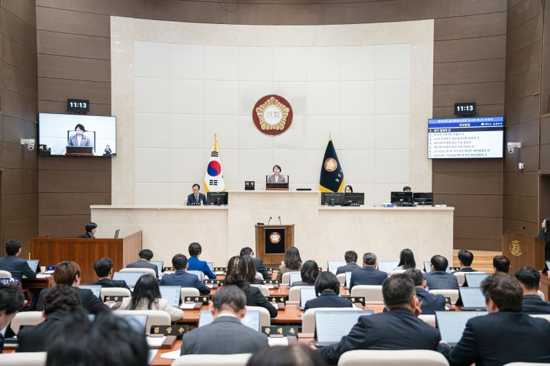 9일 열린 용인시의회 제292회 임시회 제1차 본회의 모습.(시의회 제공)