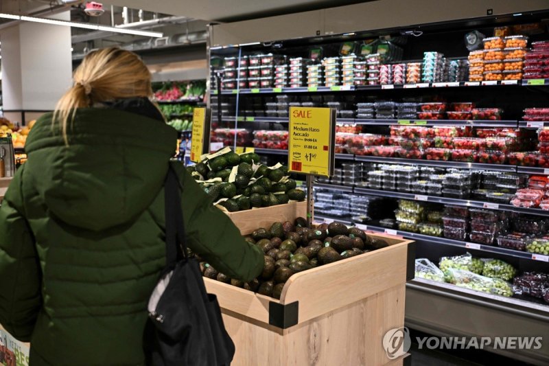 8일(현지시간) 뉴욕 식료품점에서 멕시코산 아보카도 고르는 주민 (출처=연합뉴스)