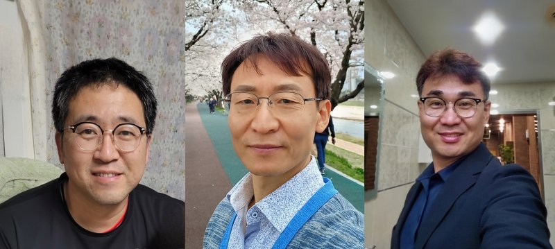 지난 1일 오후 9시 10분께 전북자치도 전주시 기린체육관 체육관에서 쓰러진 30대 남성을 동호인들이 심폐소생술로 구했다. 왼쪽부터 김중대 씨(44), 성막동 씨(54), 김철수 씨(53). (전북소방 제공. 재판매 및 DB금지)