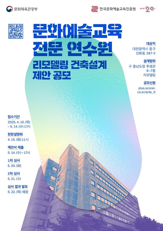 한국문화예술교육진흥원, 舊충남도청사 "전문인력 양성 거점"..건축설계 공모