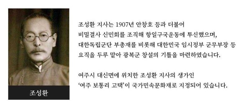 경기도 선정 독립운동가 조성환 지사 홍보자료 (출처=연합뉴스)
