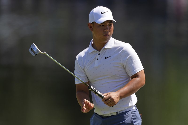 [오거스타=AP/뉴시스] 김주형이 10일(현지 시간) 미 조지아주 오거스타 내셔널 골프클럽에서 열린 제89회 마스터스 토너먼트 첫날 16번 홀에서 버디를 놓치며 아쉬워하고 있다. 김주형은 2오버파 73타 공동 38위로 첫날을 마쳤다. 2025.04.11.