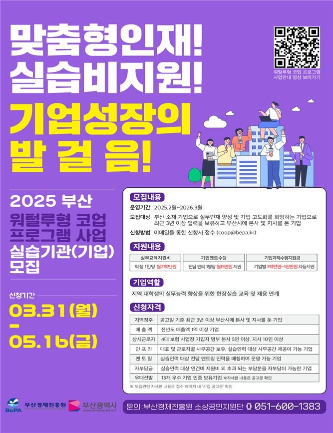 부산시, '워털루형 코업 프로그램' 참여 대학·기업 모집