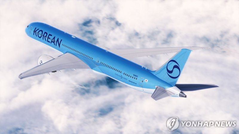 대한항공 신규 CI 적용한 보잉 787-10 항공기 (출처=연합뉴스)