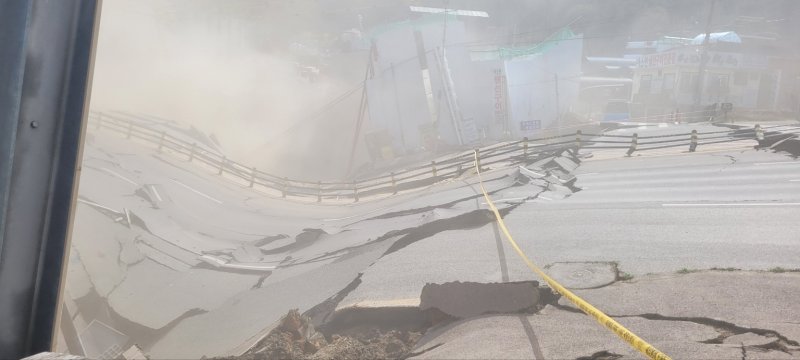 광명 일직동 신안산선 붕괴 현장.(독자제공)