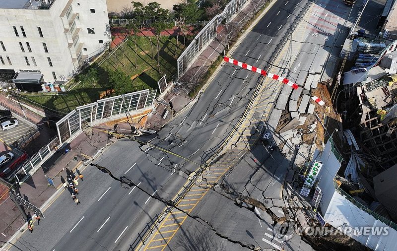 광명 신안산선 공사장 지하 붕괴 사고 현장 (출처=연합뉴스)