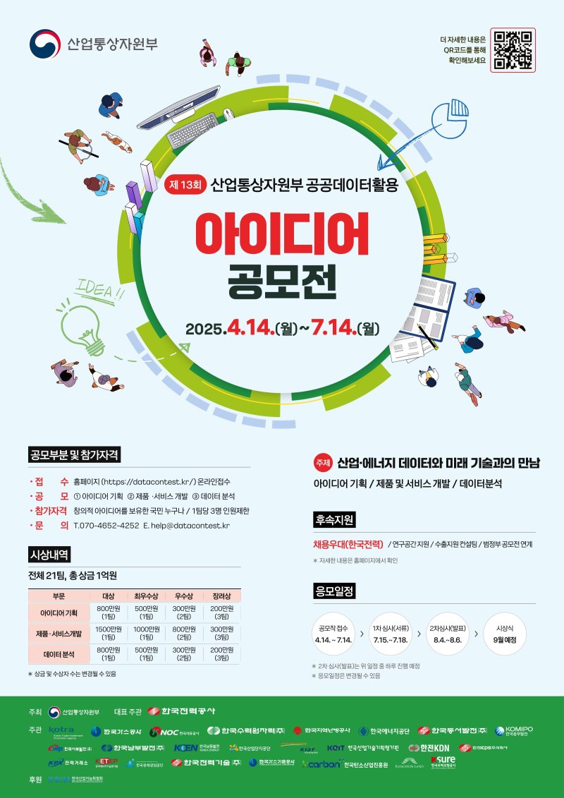 제13회 산업부 공공데이터 활용 아이디어 공모전 포스터 (산업통상자원부 제공) 2025.04.14 /뉴스1