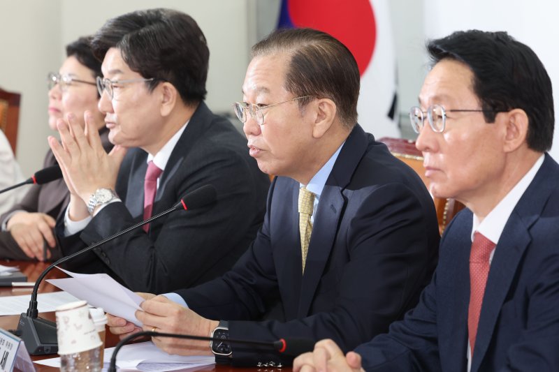 권영세 국민의힘 비상대책위원장이 14일 오전 서울 여의도 국회에서 열린 비상대책위원회의에서 발언하고 있다. /사진=뉴시스화상