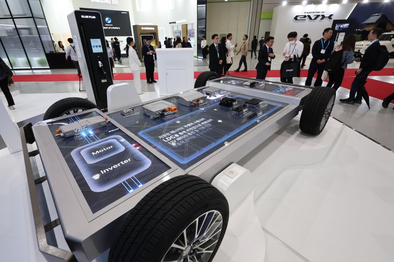 [서울=뉴시스] 권창회 기자 = 전기차 배터리. 2024.04.24. kch0523@newsis.com