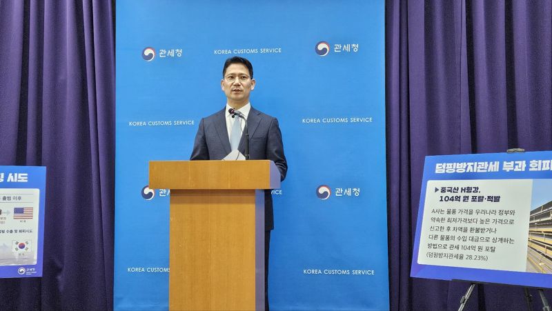 "덤핑방지관세 편법 회피 막아라"...관세청, 100일 특별 점검