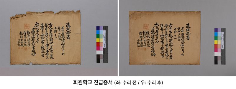 대구간송미술관이 대구시 문화유산과 소장 '아동문학가 윤복진 관련 자료' 14건에 대한 수리·복원을 끝마쳤다. 대구간송미술관 제공
