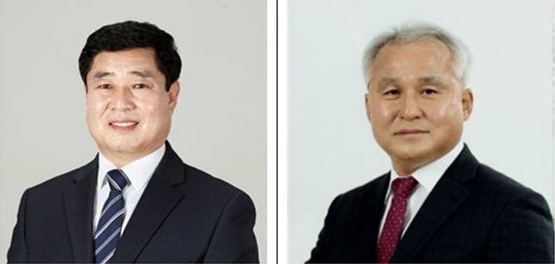 임채영 철원 동송농협조합장(사진 왼쪽)과 김경수 고성 거진농협조합장.(농협 강원본부 제공. 재판매 및 DB금지)/뉴스1