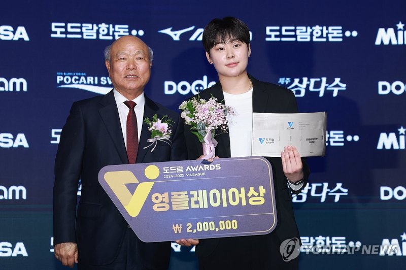 한국도로공사 김다은, 여자부 영플레이어상 수상 (출처=연합뉴스)