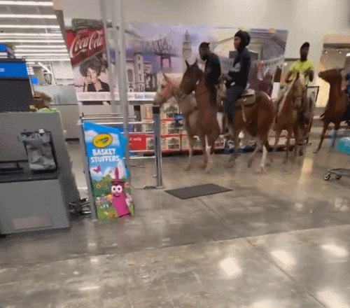 말 타고 대형마트 ‘어슬렁’…이유 들어보니 [영상]