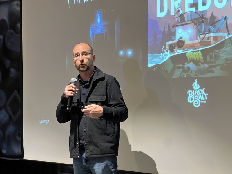 애덤 스미스 유니티 엔진 프로덕트 부문 부사장이 15일 서울 코엑스에서 열린 '유나이트 서울 2025' 기자간담회에서 발표하고 있다.2025.4.15/뉴스1 ⓒ 뉴스1 김민재 기자