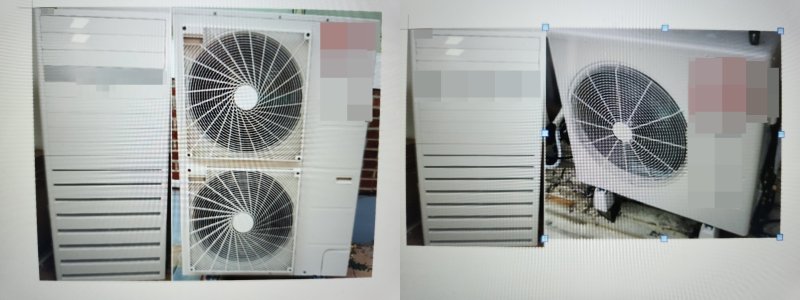 사진 왼쪽은 조달청에 등록된 대기업 A사의 에너지효율 1등급 냉난방기 제품, 사진 오른쪽은 A사가 대리점을 통해 충북 학교 등에 납품한 저가의 사급제품.(사진= 제보자 제공)kipoi@newsis.com *재판매 및 DB 금지